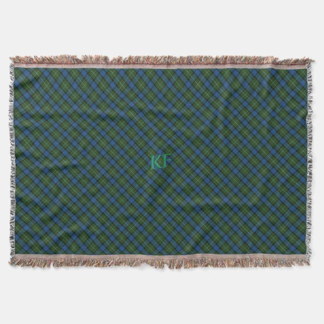 Couverture Tartan officiel Fergusson avec monogramme / nom (Devant)