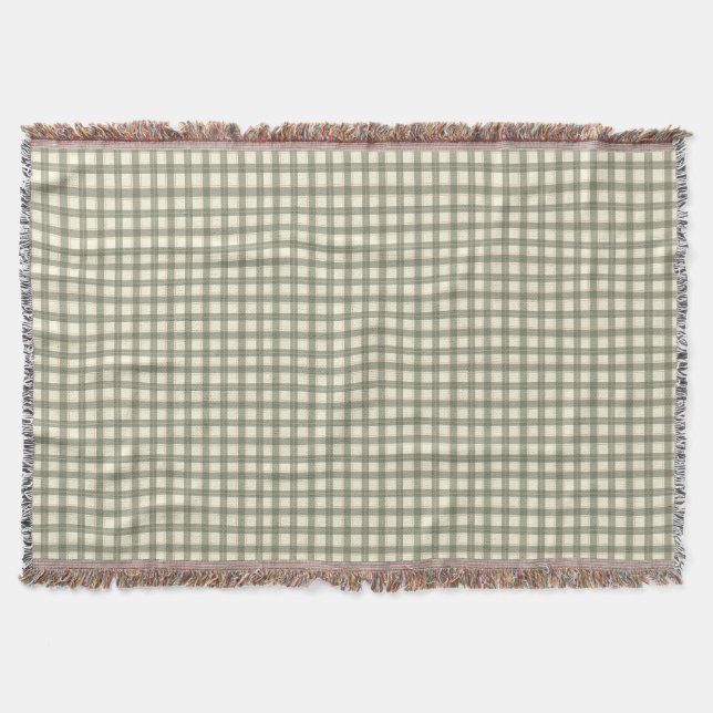 Couverture Tartan Sage Classique Inspiré de Ralph Lauren (Devant)