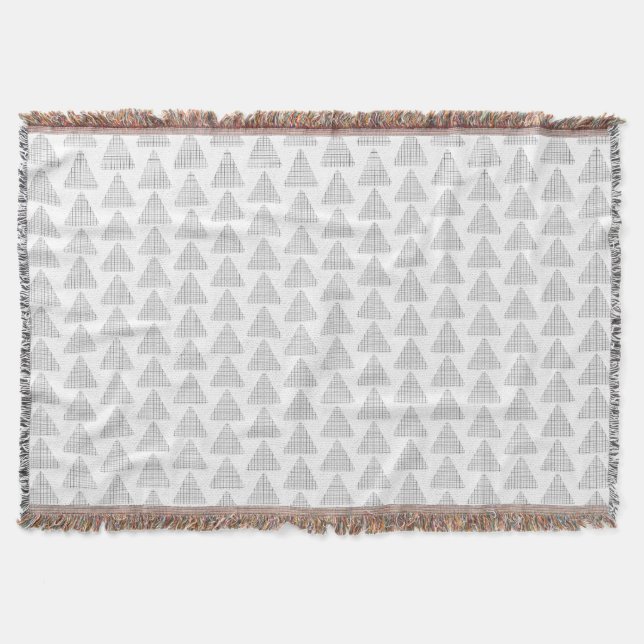 Couverture Tartan Triangles Gris (Devant)
