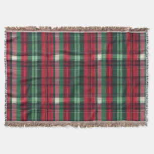 Couverture Tartan vert rouge traditionnel