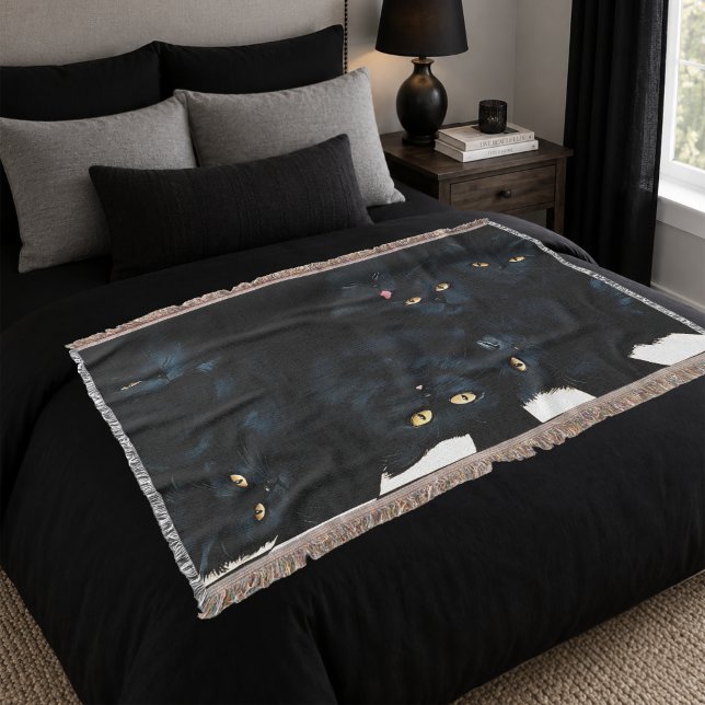 Couverture Tas de caresses de chat noir félins mignons (Créateur téléchargé)