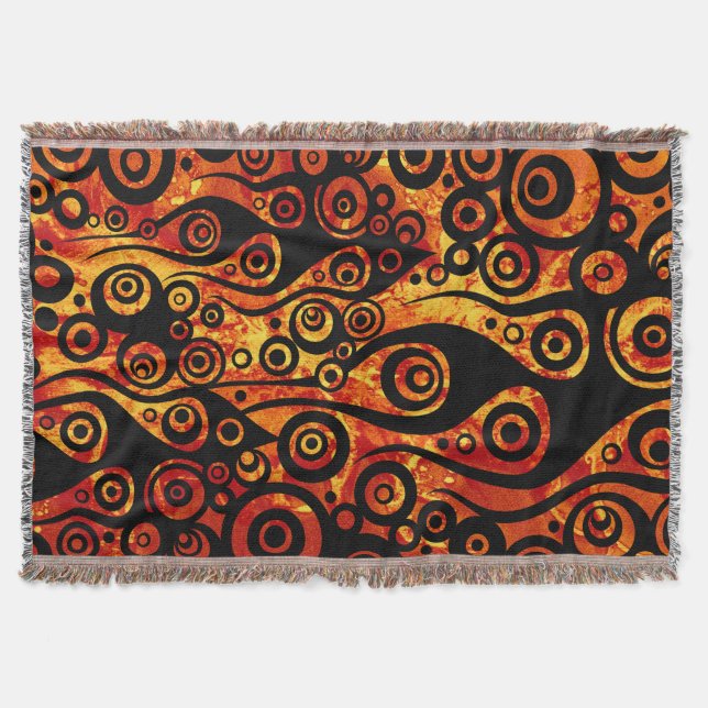 Couverture Tatouage Motif ART - flammes & cercles + votre idé (Devant)