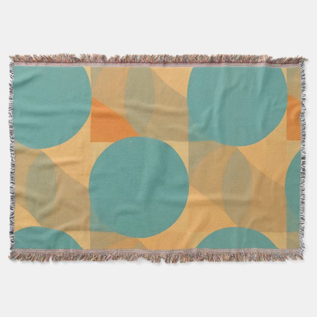 Couverture Teal, Tan, and Orange in Retro Look Pattern (Devant)