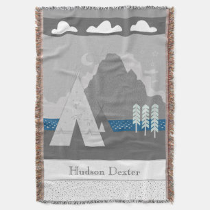Couverture Teepee de montagne nuageuse personnalis