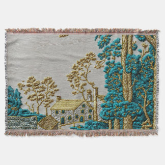Couverture Teinte sarcelle et or de style antique rural