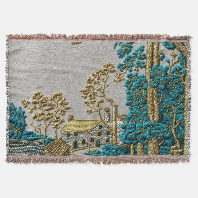 Couverture Teinte sarcelle et or de style antique rural (Devant)