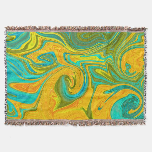 Couverture Tendance Neon Jaune Orange Vert Abstrait (Devant)