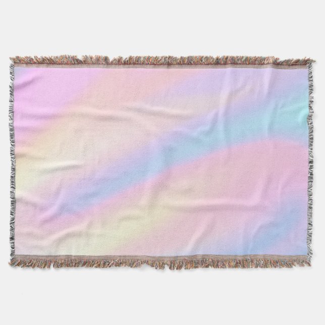 Couverture Tendance Unique vagues abstraites rose bleu pastel (Devant)