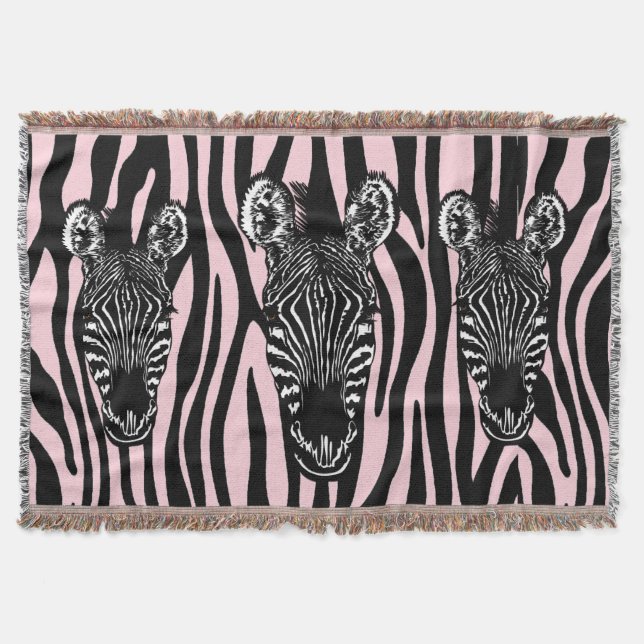 Couverture Tendance Zebra Herd sur Zebra Imprimer rose (Devant)