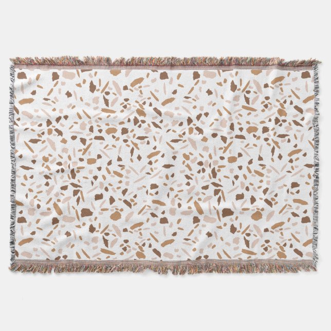 Couverture Terrazzo Marron et Beige et Blanc   (Devant)
