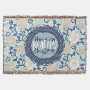 Couverture Terre côtière de Noël Tropical Sea Shell Wreath -