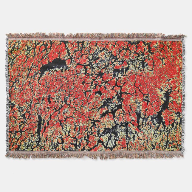 Couverture Terre Fendue Rouge Noir Blanc Jaune (Devant)