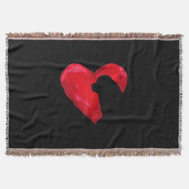 Couverture Terre-Neuve |silhouette valentines cadeau de jour (Devant)