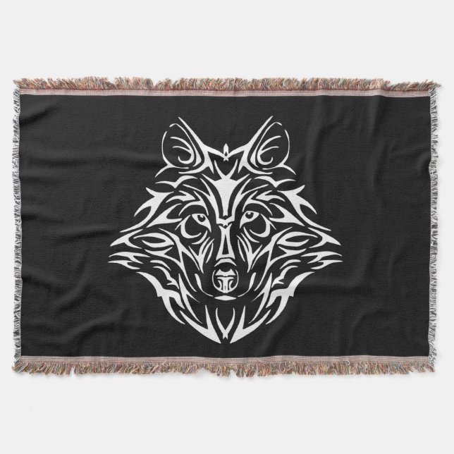 Couverture Tête de loup blanc sur noir (Devant)