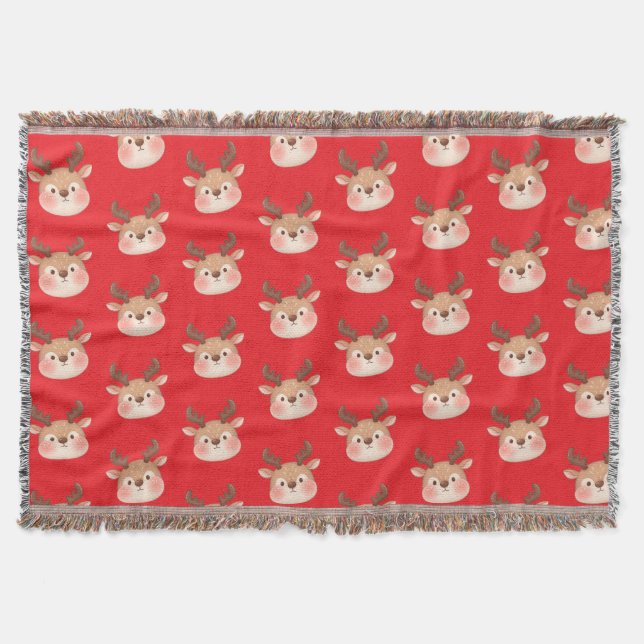 Couverture Tête de Renne Pastel Mignonne (Devant)