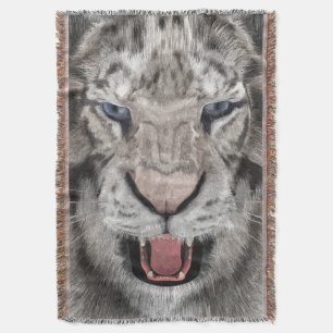 Couverture Tête de Tigre Blanc Esthétique Faunique