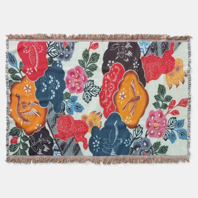 Couverture Textile japonais Kimono vintage (Bingata) (Devant)
