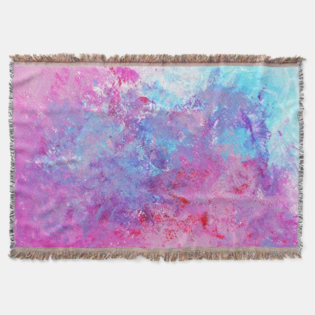 Couverture Texture créative bleu-rose, taches de peinture. (Devant)