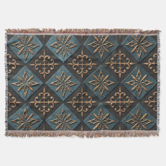 Couverture Texture de bronze avec motif de sculpture. (Devant)