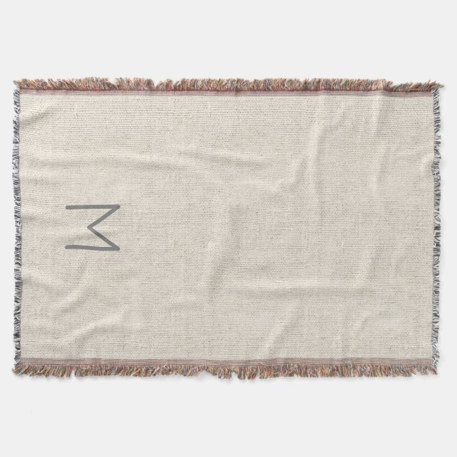 Couverture Texture de lin naturel Beige INITIAL Neutre Accuei (Devant)