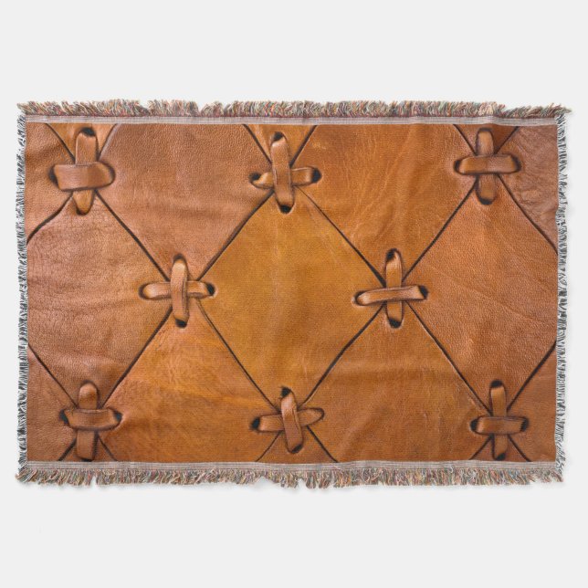 Couverture Texture en cuir, détails de selvage naturel. (Devant)