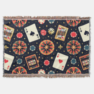 Couverture Thème de motif de casino sur fond noir