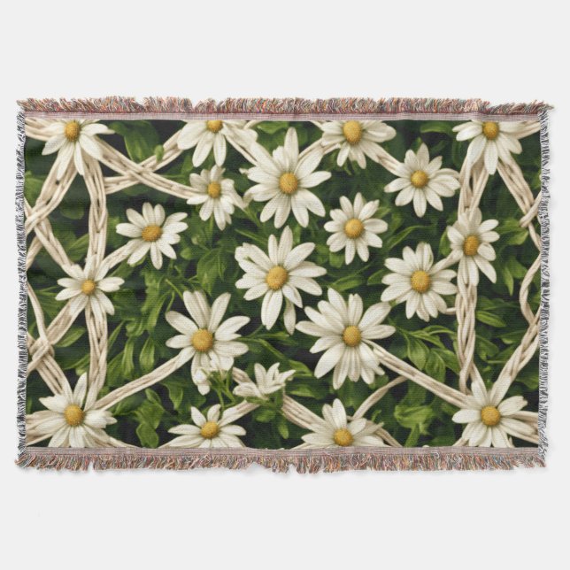 Couverture Throw Blanket  Eternal Blossom Wicker Weave Throw (Devant)