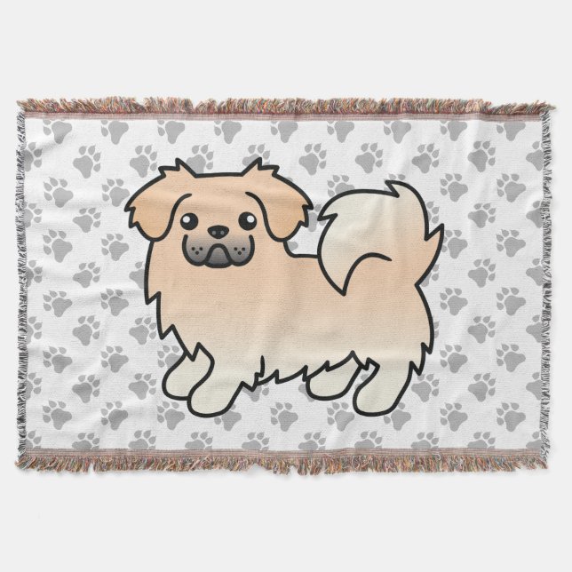 Couverture Tibétain Spaniel Crème Chien de Dessin Animé Migno (Devant)