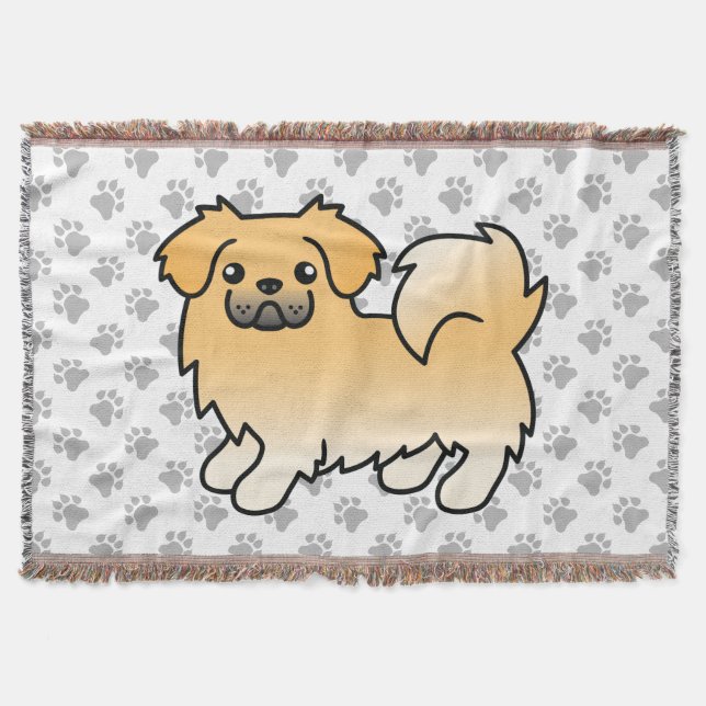 Couverture Tibétain Spaniel Faon Chien de Dessin Animé Mignon (Devant)