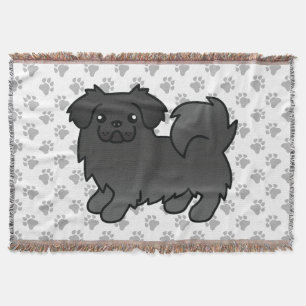Couverture Tibétain Spaniel Noir Chien de Dessin Animé Mignon