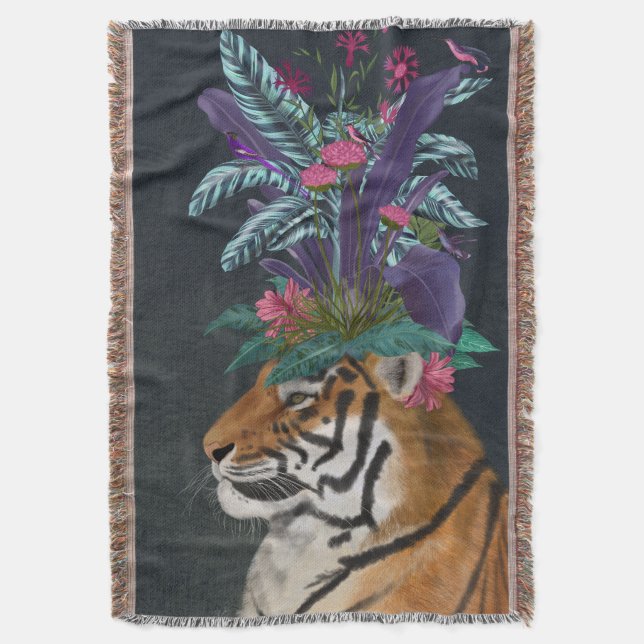 Couverture Tigre avec tête tropicale (devant Vertical)