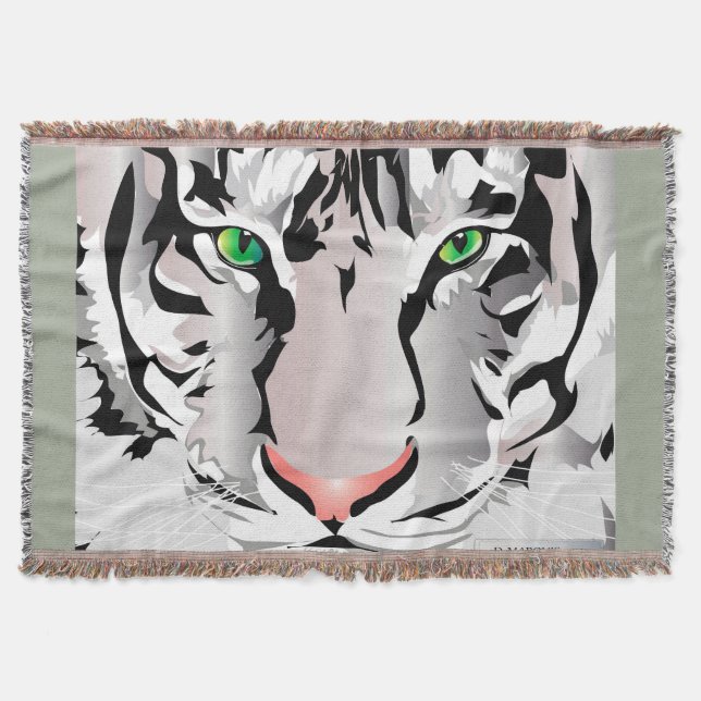 COUVERTURE TIGRE BLANC/GRIS JETTE BLANC (Devant)