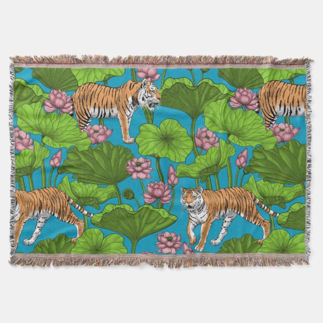 Couverture Tigres dans l'étang rose lotus (Devant)