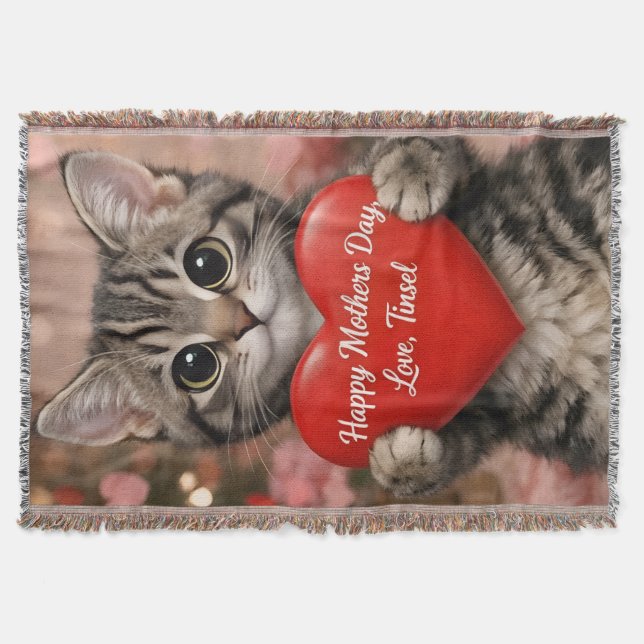 Couverture Tinsel "Joyeuse Fête des Mères T-Shirt Kitten en f (Devant)