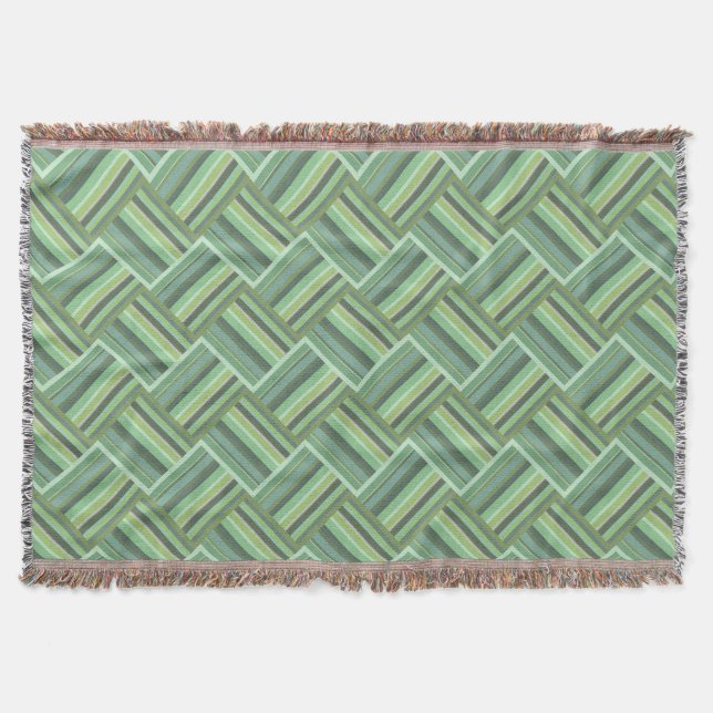 Couverture Tissage de bandes vert olive (Devant)