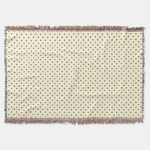 Couverture Tissé Jetez Des Points Blanches Crème Brown foncée