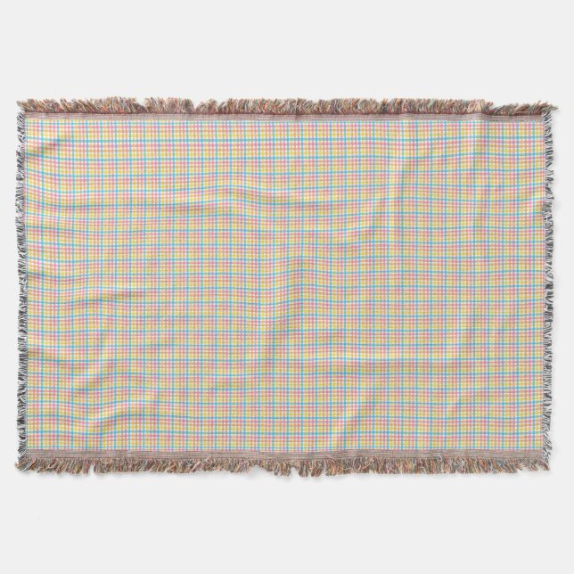 Couverture tissée avec un motif carreauté coloré (Devant)