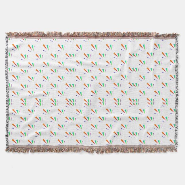 Couverture tissée avec un motif de moulin à vent c (Devant)