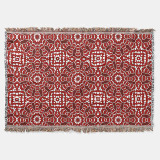 Couverture tissée blanche rouge de jet de batik