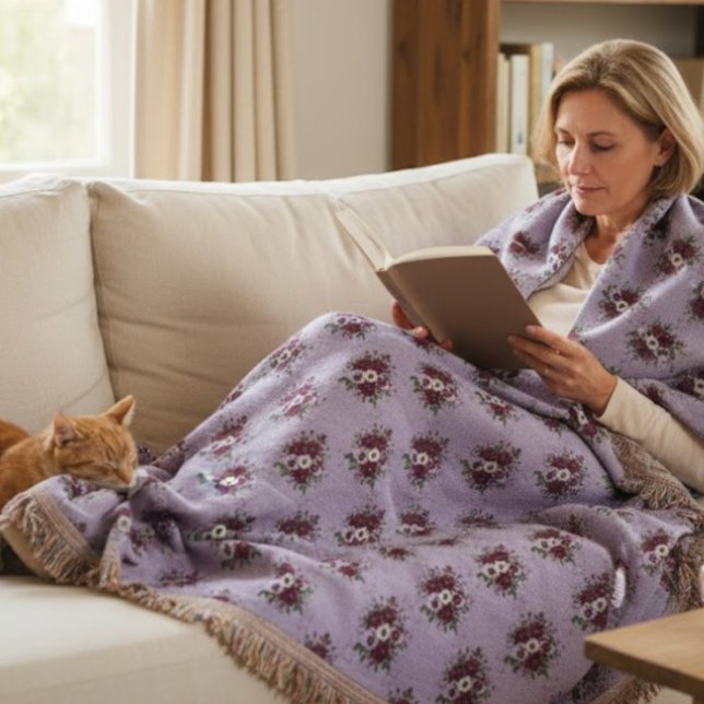 Couverture Tissée bouquet de Violettes (Créateur téléchargé)
