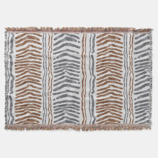 Couverture tissée moderne grise marron