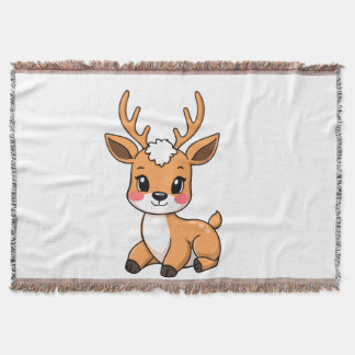 Couverture Tissée Petit Cerf Kawaii
