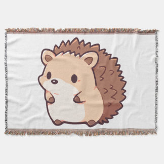 Couverture Tissée Petit Hérisson Kawaii