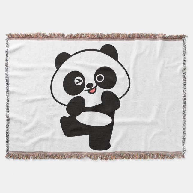 Couverture Tissée Petit Panda Kawaii (Devant)