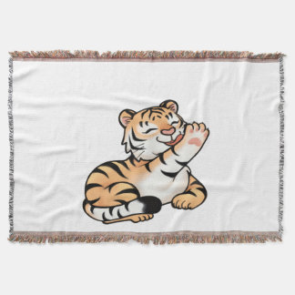 Couverture Tissée Petit Tigre Kawaii