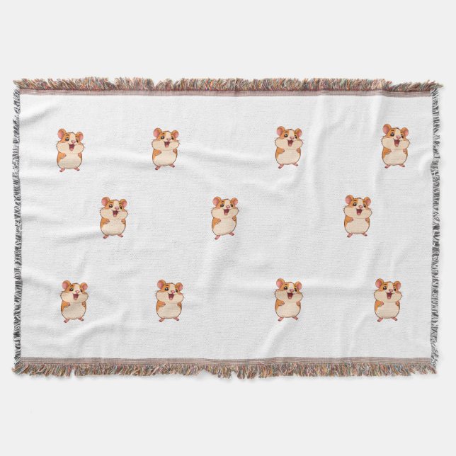 Couverture Tissée Petite Souris Kawaii (Devant)