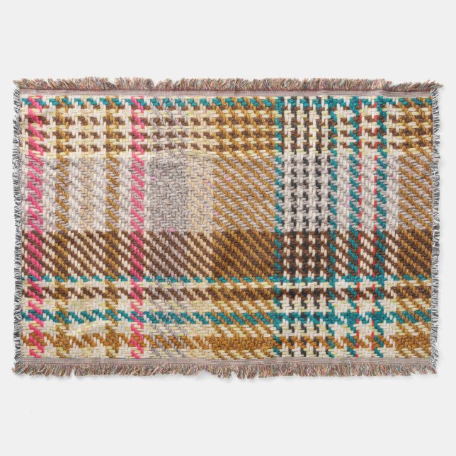 Couverture Tissu à damiers Brown, laine écossaise. (Devant)