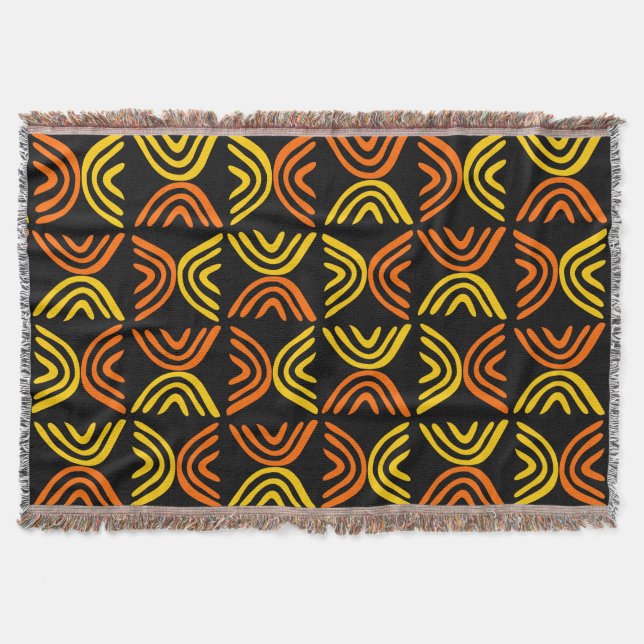 Couverture Tissu de boue de style 080215 - Ambre et orange su (Devant)