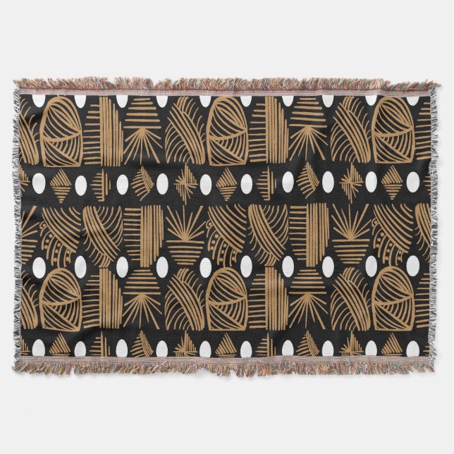 Couverture Tissu de moisissure tribale des Caraïbes : noir, b (Devant)