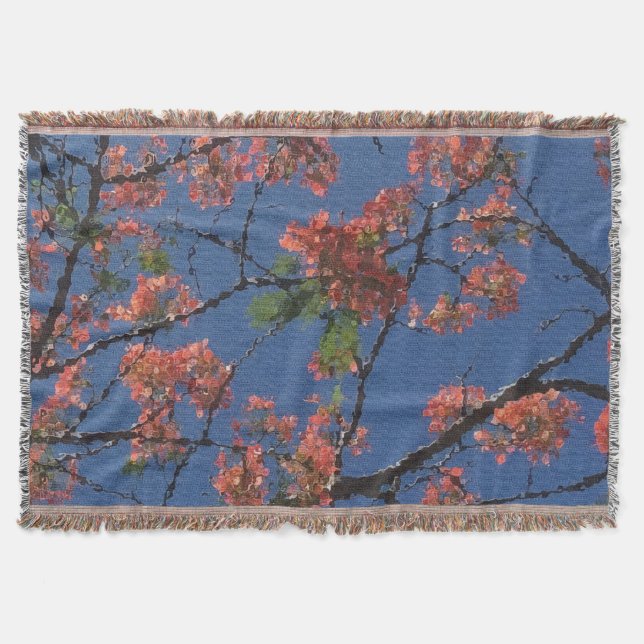 Couverture Tissu floral, bleu (Devant)